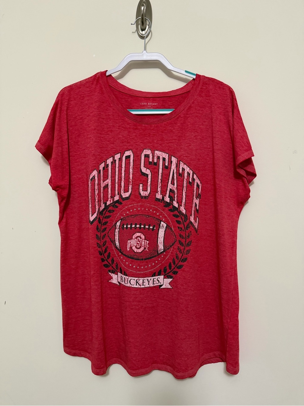 Lane Bryant Red Ohio State Graphic Short Sleeve Tee
